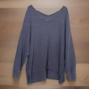 Aerie Soft & Sexy Ribbed Oversized V Neck Pullover Womens XL Lounge Athleisure